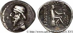 ROYAUME PARTHE - MITHRIDATES Ier(171-138 avant J.-C.) Drachme N° v16_0076    Nom de l'atelier : Hécatompylos Métal : argent Diamètre : 18mm Axe des coins : 11h. Poids : 3,77g. Degré de rareté : R2 Eta