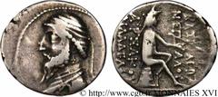 ROYAUME PARTHE - ARTABAN I(127-124 avant J.-C.) Drachme N° v16_0078    Nom de l'atelier : Ecbatane Métal : argent Diamètre : 17,5mm Axe des coins : 12h. Poids : 3,24g. Degré de rareté : R2 Etat de con