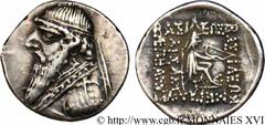 ROYAUME PARTHE - MITHRIDATES II(123-88 avant J.-C.) Drachme N° v16_0082    Nom de l'atelier : Ecbatane ? Métal : argent Diamètre : 19,5mm Axe des coins : 12h. Poids : 4,15g. Degré de rareté : R1 Etat 
