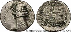 ROYAUME PARTHE - ORODES II(58-37 avant J.-C.) Drachme N° v16_0095    Nom de l'atelier : Merv Métal : argent Diamètre : 19,5mm Axe des coins : 12h. Poids : 3,83g. Degré de rareté : R1 Etat de conservat