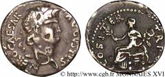 NERON(13/10/54-9/06/68)Nero Claudius Cوsar Drusus Germanicus Denier fourré hybride N° v16_0447    Date : après 70 Nom de l'atelier : frappe locale Métal : argent (fourré) Diamètre : 17,5mm Axe des coi