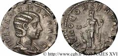JULIA MAMEE(+235)Julia MamaeaFille de Julia Mوsa, mère d'Alexandre Sévère - Augusta(221-235) Denier N° v16_0596    Date : 222 Nom de l'atelier : Rome Métal : argent Diamètre : 19mm Axe des coins : 6h.