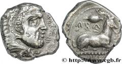 CYPRUS - KINGDOM OF CYPRUS - SALAMINA - EVAGORAS I Statère c. 411-374 AC. Salamine, Chypre R3 silver (24mm, 10,85g, 3h) Obverse : lettres chypriotes (eu va ko ro) Tête barbue d’Héraklès à droite, coif