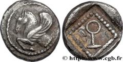 LYCIA - SATRAPS OF LYCIA - ANONYMOUS Obole c. 500-400 AC. Atelier indéterminé INÉDIT silver (9,5mm, 0,78g, 9h) Obverse : Anépigraphe Protomé de Pégase à gauche bondissant ; grènetis circulaire Reverse