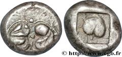 KYRENAICA - KYRENE Drachme c. 510-470 Cyrène, Cyrénaïque R3 silver (12mm, 4,34g, 12h) Obverse : Anépigraphe Deux graines de silphium dans leur gousse ouverte opposées, accostées de deux bourgeons Reve