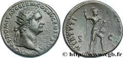 DOMITIANUS Dupondius Augustus 90-91 Rome copper (28mm, 13,74g, 6h) Obverse : IMP CAES DOMIT AVG GERM COS XV CENS [PER P P] Tête radiée de Domitien à droite (O) Reverse : VIRTVTI - [AVGVSTI]/ S|C Miner