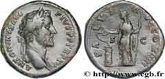 ANTONINUS PIUS Sesterce Augustus 151-152 Rome R3 copper (33mm, 25,99g, 6h) Obverse : ANTONINVS AVG PI-VS P P TR P XV Buste lauré d’Antonin le Pieux à droite, drapé sur l’épaule (O*2) Reverse : SA-LVS 