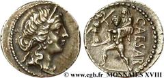 JULES CESAR(13/07/100-15/03/44 avant J.-C.)Caius Julius Cوsar Denier N° v18_0257    Date : 47-46 AC. Nom de l'atelier : Afrique, avec César Métal : argent Diamètre : 17,5mm Axe des coins : 6h. Poids :