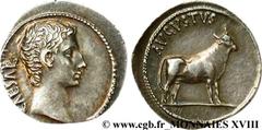 AUGUSTE(16/01/27 avant J.-C. - 19/08/14 après J.-C.)Caius Julius Cوsar Augustus Denier N° v18_0272    Date : c. 27 ou 21-20 AC. Nom de l'atelier : Samos ou Pergame Métal : argent Diamètre : 20mm Axe d