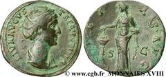 FAUSTINE MERE(+141)Annia Galeria FaustinaConsécration d'Antonin le Pieux Sesterce, (GB, ئ 32) N° v18_0379    Date : 141 Nom de l'atelier : Rome Métal : bronze Diamètre : 32mm Axe des coins : 11h. Poid