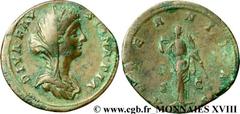 DIVA FAUSTINA(+175)Annia Galeria FaustinaConsécration de Marc Aurèle Sesterce (GB, ئ 31) N° v18_0409    Date : 176 Nom de l'atelier : Rome Métal : bronze Diamètre : 31mm Axe des coins : 6h. Poids : 27