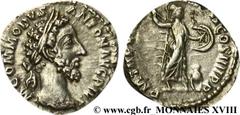 COMMODE(166-31/12/192)Lucius Aurelius CommodusAuguste(17/03/180-31/12/192) Denier N° v18_0424    Date : 184 Nom de l'atelier : Rome Métal : argent Diamètre : 17mm Axe des coins : 6h. Poids : 3,28g. De