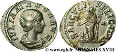 JULIA MAESA(+223 ou 226)Julia MوsaSœur de Julia Domna, mère de Julia Soémias et de Julia Mamée, grand-mère d'Elagabal et d'Alexandre Sévère - Augusta(218-223/226) Denier N° v18_0506    Date : 220-222 