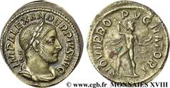 ALEXANDRE SEVERE(10/05/221-22/03/235)Marcus Aurelius Severus AlexanderAuguste (13/03/222-22/02/235) Denier N° v18_0514    Date : 231 Nom de l'atelier : Rome Métal : argent Diamètre : 20,5mm Axe des co