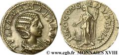 JULIA MAMEE(+235)Julia MamaeaFille de Julia Mوsa, mère d'Alexandre Sévère - Augusta(221-235) Denier N° v18_0523    Date : 222 Nom de l'atelier : Rome Métal : argent Diamètre : 18,5mm Axe des coins : 6
