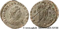 CRISPUS(1/04/317-09/326)Flavius Julius CrispusCésar(317-326) Follis ou nummus N° v18_0696    Date : 317-318 Nom de l'atelier : Belgique, Trèves Métal : cuivre Diamètre : 19,5mm Axe des coins : 12h. Po