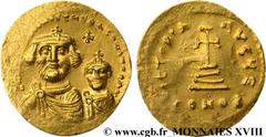 HERACLIUS et HERACLIUS CONSTANTIN(22/01/613-4/07/638) Solidus N° v18_0771    Date : 616-625 Nom de l'atelier : Constantinople Métal : or Diamètre : 21mm Axe des coins : 6h. Poids : 4,46g. Etat de cons