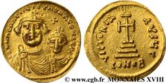 HERACLIUS et HERACLIUS CONSTANTIN(22/01/613-4/07/638) Solidus N° v18_0773    Date : 626-629 Nom de l'atelier : Constantinople Métal : or Diamètre : 21mm Axe des coins : 6h. Poids : 4,51g. Etat de cons