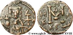 JUSTINIEN II(10/07/685-4/11/711)Premier règne(10/07/685 - fin 695) Follis N° v18_0784    Date : 687-695 Nom de l'atelier : Carthage Métal : bronze Diamètre : 18,5mm Axe des coins : 9h. Poids : 3,95g. 