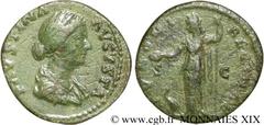 FAUSTINE JEUNE(+175)Annia Galeria FaustinaAugusta(146-175) Moyen bronze, dupondius ou as, (MB, ئ 26) N° v19_0226    Date : c. 161-175 Nom de l'atelier : Rome Métal : bronze Diamètre : 25,5mm Axe des c