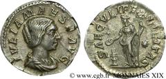 JULIA MAESA(+223 ou 226)Julia MوsaSœur de Julia Domna, mère de Julia Soémias et de Julia Mamée, grand-mère d'Elagabal et d'Alexandre Sévère - Augusta(218-223/226) Denier N° v19_0254    Date : 220-222 