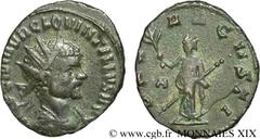 QUINTILLE(08-10 ou 11/270)Marcus Aurelius Claudius Quintillus Antoninien N° v19_0309    Date : 270 Nom de l'atelier : Rome Métal : billon Diamètre : 21mm Axe des coins : 6h. Poids : 3,09g. Degré de ra