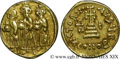 HERACLIUS, HERACLIUS CONSTANTIN et HERACLONAS(4/07/638-11/01/641) Solidus N° v19_0406    Date : 639-641 Nom de l'atelier : Constantinople Métal : or Diamètre : 19,5mm Axe des coins : 6h. Poids : 4,50g