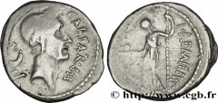 JULIUS CAESAR Type : Denier  Date : janvier - février  Mint name / Town : Rome  Metal : silver  Millesimal fineness : 950  ‰ Diameter : 18  mm Orientation dies : 5  h. Weight : 3,90  g. Rarity : R3  O