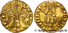 JOHN II "THE GOOD" Type : Florin d'or  Date : c. 1340-1370  Mint name / Town : Montpellier ou Toulouse  Metal : gold  Millesimal fineness : 906  ‰ Diameter : 21  mm Orientation dies : 3  h. Weight : 3