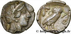 ATTICA - ATHENS Type : Tétradrachme  Date : c. 420 AC.  Mint name / Town : Athènes, Attique  Metal : silver  Diameter : 25  mm Orientation dies : 9  h. Weight : 16,32  g. Obverse legend : Anépigraphe 