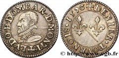 PRINCIPAUTY OF DOMBES - LOUIS II DE MONTPENSIER Type : Denier tournois, essai en argent  Date : 1576  Mint name / Town : Trévoux  Metal : silver  Diameter : 17,5  mm Orientation dies : 6  h. Weight : 