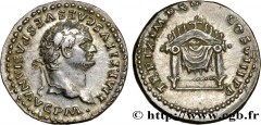 TITUS Type : Denier  Date : 80  Mint name / Town : Rome  Metal : silver  Millesimal fineness : 900  ‰ Diameter : 18  mm Orientation dies : 6  h. Weight : 3,46  g. Rarity : R1  Obverse legend : IMP TIT