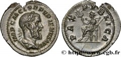 PUPIENUS Type : Denier  Date : 238  Mint name / Town : Rome  Metal : silver  Millesimal fineness : 500  ‰ Diameter : 21  mm Orientation dies : 12  h. Weight : 2,62  g. Rarity : R1  Officine : 3e  Obve