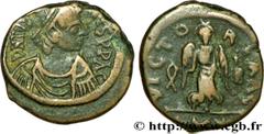 JUSTINIEN Ier (1/08/527-14/11/565) Decanummium 548-549 N° bby_208224 Date : 548-549 Nom de l'atelier : Carthage Métal : cuivre Diamètre : 18,5mm Axe des coins : 9h. Poids : 4,73g. Degré de rareté : R1