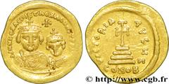 HERACLIUS et HERACLIUS CONSTANTIN (22/01/613-4/07/638) Solidus 613-616 N° bby_208990 Date : 613-616 Nom de l'atelier : Constantinople Métal : or Diamètre : 20,5mm Axe des coins : 6h. Poids : 4,41g. De