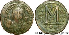 JUSTINIEN Ier (1/08/527-14/11/565) Follis 540-541 N° bby_209629 Date : 540-541 Nom de l'atelier : Constantinople Métal : cuivre Diamètre : 40mm Axe des coins : 6h. Poids : 22,01g. Degré de rareté : R1