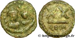HERACLIUS et HERACLIUS CONSTANTIN (22/01/613-4/07/638) Demi-follis 613-620 N° bby_209706 Date : 613-620 Nom de l'atelier : Rome Métal : cuivre Diamètre : 16,5mm Axe des coins : 6h. Poids : 2,85g. Degr