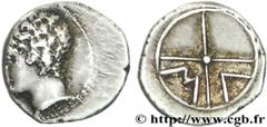 MASSALIA - MARSEILLE (410-350 avant J.-C.) Obole MA, tête à gauche c. 380-350 AC. N° bga_149339 Date : c. 380-350 AC. Métal : argent Diamètre : 10,5mm Axe des coins : 12h. Poids : 0,89g. Degré de rare