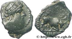 MASSALIA - MARSEILLE (IIIe - Ier siècles avant J.-C.) Petit bronze au taureau (hémiobole ?) c. 150-130 AC. N° bga_160272 Date : c. 150-130 AC. Métal : bronze Diamètre : 16,6mm Axe des coins : 5h. Poid