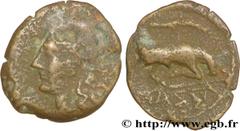 MASSALIA - MARSEILLE (IIIe - Ier siècles avant J.-C.) Moyen bronze au taureau, à la palme N° bga_188685 Métal : bronze Diamètre : 20,5mm Axe des coins : 11h. Poids : 3,55g. Degré de rareté : R3   Etat
