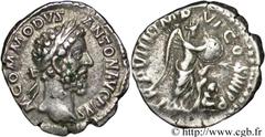 COMMODE (166-31/12/192) Lucius Aurelius Commodus Auguste (17/03/180-31/12/192) Denier 183 N° brm_079175 Date : 183 Nom de l'atelier : Rome Métal : argent Diamètre : 18,5mm Axe des coins : 6h. Poids : 