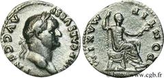 VESPASIEN (1/07/69-24/06/79) Titus Flavius Sabinus Vespasianus Denier 73 N° brm_079641 Date : 73 Nom de l'atelier : Rome Métal : argent Diamètre : 18mm Axe des coins : 12h. Poids : 3,13g. Degré de rar