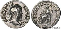 SEPTIME SEVERE (13/04/193-4/02/211) Lucius Septimius Severus Denier 208 N° brm_080061 Date : 208 Nom de l'atelier : Rome Métal : argent Diamètre : 19mm Axe des coins : 12h. Poids : 3,61g.   Etat de co