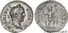 CARACALLA (27/05/196-8/04/217) Marcus Aurelius Antoninus Co-empereur avec Septime Sévère (04/198-209) Denier 209 N° brm_080076 Date : 209 Nom de l'atelier : Rome Métal : argent Diamètre : 18,5mm Axe d