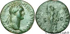 DOMITIEN (12/69-18/09/96) Titus Flavius Domitianus Auguste (13/09/81-18/09/96) As 92 N° brm_080627 Date : 92 Nom de l'atelier : Rome Métal : cuivre Diamètre : 26,5mm Axe des coins : 6h. Poids : 10,15g