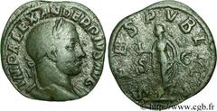 ALEXANDRE SEVERE (10/05/221-22/03/235) Marcus Aurelius Severus Alexander Auguste (13/03/222-22/02/235) Sesterce 232 N° brm_081748 Date : 232 Nom de l'atelier : Rome Métal : cuivre Diamètre : 29mm Axe 