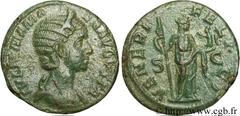 JULIA MAMEE (+235) Julia Mamaea Fille de Julia Mوsa, mère d'Alexandre Sévère - Augusta (221-235) As 224 N° brm_081832 Date : 224 Nom de l'atelier : Rome Métal : cuivre Diamètre : 25mm Axe des coins : 