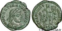 GRATIEN (24/08/367-25/08/383) Flavius Gratianus Nummus, (PB, ئ 3) 371 N° brm_092694 Date : 371 Nom de l'atelier : Siscia Métal : cuivre Diamètre : 17,5mm Axe des coins : 6h. Poids : 2,48g. Etat de con