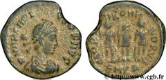 ARCADIUS (19/01/383-1/05/408) Flavius Arcadius Nummus, (PB, ئ 3) 400/402 N° brm_092747 Date : 400/402 Nom de l'atelier : Cyzique Métal : cuivre Diamètre : 15,5mm Axe des coins : 4h. Poids : 1,57g. Deg