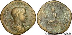 PHILIPPE II (05/244-09/249) Marcus Julius Philippus Auguste (04/247-09/249) Sesterce 247 N° brm_097222 Date : 247 Nom de l'atelier : Rome Métal : cuivre Diamètre : 29mm Axe des coins : 12h. Poids : 18